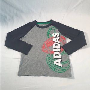 Kids Adidas Logo Graphic LS T-Shirt Size 5